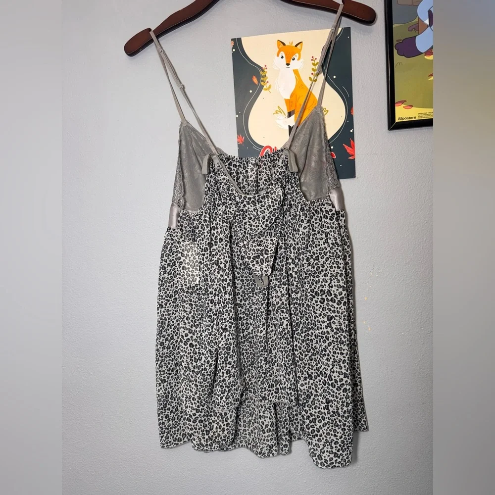 Inner Secrets Babydoll Set Sexy gray animal print size S NWT